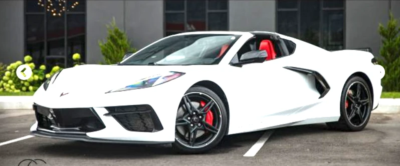 The same Corvette photographed on the dealer lot