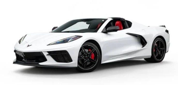 Corvette on an AI-generated studio background